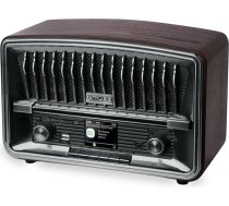 Muse digitālais radio, DAB+ FM radio modinātājs, dubultais modinātājs, (M-135 DBT), LCD displejs, 2 x 5 W, snaudas funkcija, USB Aux-In telefona ligzda, tumši pelēks, retro, nostalģisks radio
