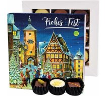 Hallingers Frohes Fest Sniegavīrs Rothenburg L - Izgatavošana Šokolāde Ziemassvētku dāvana, roku darbs bez spirta no smalka kakao šokolādes (kaste) - dāvanu idejas Ziemassvētki un dāvanas Adventes kalendārs