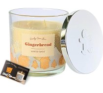 Candy Cane Lane Svētku aromātiskās sveces, 2 daktu Ziemassvētku sveces ar sudraba vāciņu, 350 g, ilgs degšanas laiks, ziemas sveces, dāvana - iekļauts ShopZee sveču drošības padomu ceļvedis (Piparkūkas)