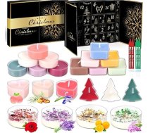 Adventskalender Kerzen Adventskalender 2025 Frauen Mädchen Duftkerzen Kerzenkalender 24 Tage Countdown Weihnachtskerzen-Geschenk für Mama, Ehefrau, Schwester, Freundin Farbig2