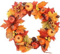 MAINOSHY Mākslīgais rudens vainags Dekorācijas, Helovīna vainags, Mākslīgais rudens vainags, Durvju vainags, Ražas vainags, Ziemassvētku vainags rudenim, Helovīnam, Pateicības dienas dekoram