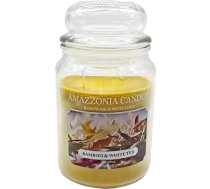 Amazzonia Candle Pink Pepper Pod Bamboo 18 oz dabiskā aromāta svece, sojas vaska svece, gaisa atsvaidzinātājs videi, dekoratīvā baltā svece, stikla dvieļi, stikla trauks