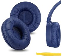 Geekria QuickFit rezerves mākslīgās ādas ausu spilventiņi, kas saderīgi ar JBL JR 300 300BT T450BT T500BT Tune 500 500BT 510BT 520 austiņu ausu spilventiņiem ar video instrukciju (zila)
