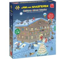 Jan van Haasteren Ziemassvētku puzles Adventes kalendārs 2025 - ikdienas puzles komplekts 24 dienām, 54 gabaliņu puzles pieaugušajiem - pārstrādāta kartona mozaīkas - atpakaļskaitīšana ar jautrām un svētku ainām