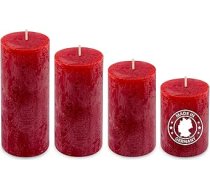 Adventes sveču komplekts ar 4 svecēm, sarkanās stabu sveces Adventes vainagam, RAL sertificētas Ziemassvētku sveces, izgatavotas no dabīgā vaska bez palmu eļļas, ar vienmērīgu degšanu, kopējais degšanas laiks līdz 150 stundām