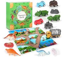 Adventes kalendārs 2025 bērniem, Dinozauru atpakaļskaitīšanas kalendārs, Dinozauru pasaules Ziemassvētku Adventes kalendārs bērniem, Dinozauru transportieris, Dinozauru auto, Mini dinozaurs, bērniem no 4 gadiem