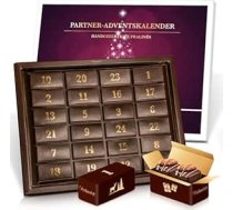 Pralinenbote Genussmanufaktur - Šokolādes adventes kalendārs 2025 pāriem ar 48 ar rokām gatavotiem šokolādes izstrādājumiem 24 šokolādes kastītēs, ekskluzīvs Ziemassvētku kalendārs