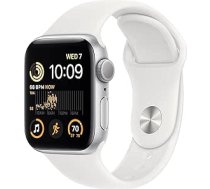 Apple Watch SE (2. paaudzes) (GPS, 40 mm) - Sudraba alumīnija korpuss ar baltu sporta aproci, parasts (Atjaunots)