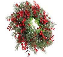 jojofuny Ziemassvētku vainags Adventes vainags Sarkano ogu vainags Ziemassvētku sveču vainags Sveču gredzens Ziemas vainags Egļu vainags Lauku sētas priežu vainags Ziemassvētku ballītei Durvju rotājums Sienas rotājums Sienas rotājums Sarkans