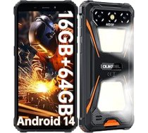 OUKITEL G5 izturīgs viedtālrunis 4GB RAM + 64GB ROM Android 14, 6 collu HD UnisoT310 6300mAh, 13MP + 5MP, Camping Lumens Black