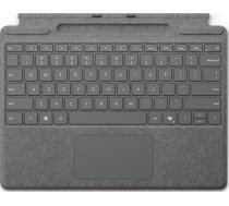 Microsoft Surface Pro tastatūra ar pildspalvas nodalījumu | Platīna | QWERTY | Saderīga ar Surface Pro Copilot+ PC (11. izdevums), Surface Pro 9 un Surface Pro 8