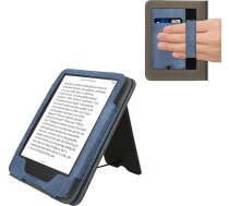 kwmobile Korpuss saderīgs ar Amazon Kindle (2022/2024) korpusu - Flip korpuss ar siksniņu - mākslīgās ādas vāciņš - tumši zils tumši pelēks
