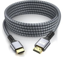 4K HDMI kabelis 10 m Īpaši ātrdarbīgs HDMI 2.0 kabelis 4K @ 60Hz 3D ARC Zelta pārklājuma savienotājs Ethernet Audio Video atgriešanās HDMI kabelis UHD TV monitoram, portatīvajam datoram, Xbox PS4/PS5 u.c. (sudraba krāsā)