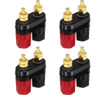izejmateriālu karte Bananenstecker, 10 A, 5 x 4 mm, Einsatzmontage, Bananenbuchse, 4 mm Buchsenstecker für Bananenstecker, Rot und Schwarz, 4 Stück
