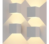 4 LED sienas lampu iepakojums iekštelpām/iekšpus telpām 3000 K sienas lampas iekštelpām, 12 W augšup un lejup vērsta gaisma āra sienas lampa balta, regulējams gaismas staru kūlis, āra lampas, mājas sienas IP65