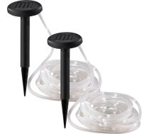 Lunartec saules bateriju šļūtene: (dārza gaismas caurule, āra gaismas caurule, Ziemassvētku gaisma): 2 saules bateriju komplekts ar 50 baltām gaismas diodēm, katra 5 m (dārza gaismas caurule, āra gaismas caurule, Ziemassvētku gaisma)