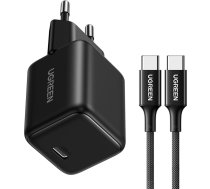 X513 GaN USB-C 30 W tīkla lādētājs ar 1 m USB-C kabeli - melns