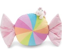 NICI Konfektes formas spilvens 45 cm ar plīša rotaļlietu vienradzis 12 cm - balts - pūkains plīša rotaļlietu spilvens zēniem, meitenēm, zīdaiņiem un plīša rotaļlietu cienītājiem, ideāli piemērots bērnu istabai vai ceļojumā | 61918