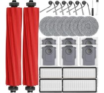 26 piederumu komplekts Roborock QV 35A/QV 35S robotu putekļsūcējam, 2 galvenās birstes, 6 putekļu maisiņi, 6 mopu spilventiņi, 4 HEPA filtri, 6 sānu birstes, 1 tīrīšanas birste, 1 skrūvgriezis.