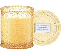 La Jolíe Muse aromātiskā svece burciņā, ar ķirbju čai aromātu, dabīgā vaska svece mājai, 55 stundas degšanas laiks, Ziemassvētku dāvanu svece, 230 g