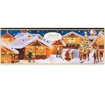 Lindt šokolādes Ziemassvētku tirdziņa Adventes kalendārs 2024, 250 g, Adventes kalendārs ar 24 saldiem pārsteigumiem, šokolāde Ziemassvētku laikam, šokolādes dāvana
