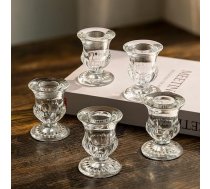 Romadedi Sveču turētājs Stikla sveču turētājs 10 gabaliņu komplekts - mazs sveču statīvs svecēm Taper Candle Taper Candles kāzu Adventa galda dekorēšanai