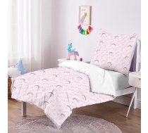 CINYE Bērnu meitenes Kawaii krāsains Rainbow Hearts gultas veļa 135 x 200 cm komplekts ar 80 x 80 cm spilvendrānu 3D drukāts raksts pusaudžu meitenes mikrošķiedra