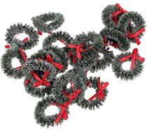 Ciieeo 20 gab Ziemassvētku vainags, āra Ziemassvētku vainagi, miniatūras Ziemassvētku rotājumi, āra vainags, aksesuāri, mazs dzelzs, logs, Ziemassvētku eglīte