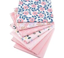 Kokvilnas auduma saišķi Patchwork auduma komplekts 50x40cm Šūšanas Patchwork dažādu rakstu audumi DIY Scrapbooking amatniecība (rozā ziedu raksts, 50x40cm)