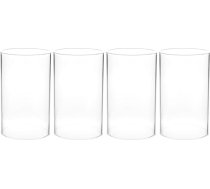 Stikla cilindra sveču turētājs Stikls 4 gab. 10 x 7 cm caurspīdīgs sveču turētājs taisns vējdrošs sveču vāks Sveču aizsegs Stikls laternām Stikla sveču turētājs