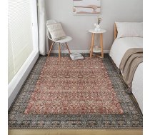 Xfrog Lieli Vintage platības paklāji 200 x 300 cm Mašīnā mazgājami Dzīvojamā istaba Guļamistaba Bez nojumes Drukāšana Grīdas paklājs Boho grīdas paklājs guļamistabai Ēdamistaba Terakota sarkans