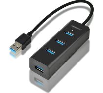 Axagon Hue-s2b centrmezgls, 4 pieslēgvietu usb 3.2 gen 1 uzlādes centrmezgls, 30 cm kabelis, microusb papildu barošanas avots