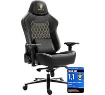 Dowinx spēļu krēsls, biroja krēsls, 200 kg kravnesība, ergonomisks vadības krēsls ar 4D roku balstiem un jostas balstu, regulējams augstums spēlētājiem, melns