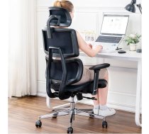 Ergonomisks mājas biroja krēsls, augstas atzveltnes ALL-Mesh rakstāmgalds ar lielu jostas balstu, regulējams sēdekļa dziļums, 3D roku balsts un galvas balsts, atlokāms plats sēdeklis datorspēļu krēsls, 330LBS (melns, L)