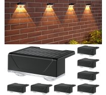 ELLASAY Saules sienas gaisma āra dārzā: 4 gabali 8 krāsu režīmi RGB LED saules gaismas āra apgaismojums - IP65 ūdensnecaurlaidīgs - krāsains apgaismojums dekorēšanai žogam, terasei, balkonam (8 gabali ar objektīvu)