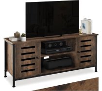 tectake TV skapītis, TV kumode televizoriem līdz 55 collām, 110 x 41,5 x 50,5 cm, TV galdiņš, plaukts ar durvīm, bufete, koks + metāls, viesistabas mēbeles - tumši brūns, industriāls dizains