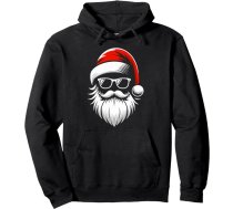 Ziemassvētku vecīša cepure ar bārdu Santa Dad Grandpa Man Ziemassvētku džemperis ar kapuci, melns