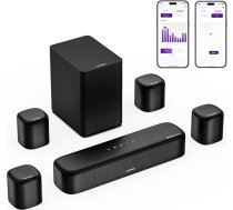 ULTIMEA 7.1kanālu skaņu josla ar Dolby Atmos, TV skaņu josla ar zemfrekvences skaļruni un 4 skaļruņiem, 3D mājas kinozāles surround skaņas sistēma, HDMI eARC, Bluetooth 5.3, lietotne, mājas kinozāles skaņas sistēma, Aura A60