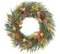 Ziemassvētku vainags Durvju 60 cm Adventes vainags Skujkoku koka vainags Ciprese Mākslīgais durvju vainags Galda vainags ar ogām Priežu čiekuri Augļi, kas paredzēti adventes dekorēšanai Ziemassvētku rotājums Adventes dekorēšanai