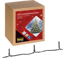 Idena 31869 LED pasaku gaismas ar 200 LED diodēm zeltaini dzeltenā krāsā, izmantošanai ārpus telpām un iekštelpās, 8 stundu taimera funkcija un transformators, aptuveni 29,9 m garas, svētku dekorēšanai, Ziemassvētku dekorēšanai, kāzām