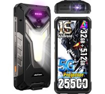 Ulefone Armor 34 Pro + 5G Āra mobilie telefoni bez līguma, MTK 7400X 32GB + 512GB/2TB Āra viedtālrunis Android 15, projektors, 25500mAh, 6,95 collu FHD+, 1100LM kempinga lampa Būvlaukums