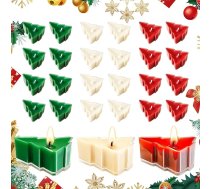 24 Stück Weihnachten Teelichter,Weihnachtsbaum Teekerze Ornamente,Weihnachtsduftkerze Atmosphäre Geschenk Kerze Duft für Haus Weihnachten Dekoration Geschenke Entspannung Party