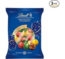 Lindt Mini piena bumbiņas | 3 x 100 g | Smalkas šokolādes bumbiņas no maigi kūstoša piena šokolādes | Ziemassvētku Mini šokolādes konfektes | Šokolādes dāvana Ziemassvētkiem