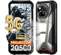DOOGEE V MAX Play 5G projektora āra viedtālrunis bez līguma, 36GB + 512GB (2TB) 20500mAh izturīgs mobilais tālrunis, 200MP + 32MP, 6,78 collu FHD + 120 Hz, 1200LM kempinga apgaismojums, IP68/Dual SIM/OTG/NFC