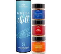 Hallingers Grill & Chill - 3 gab. grilēšanas dāvanu komplekts, 3 garšvielas no visas pasaules (komplekts) - dāvanu idejas Ziemassvētki un dāvanas Adventes kalendārs Dzimšanas diena Apsveicam Apsveicam Pateicamies Draudzība G