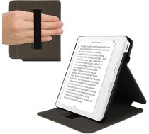kwmobile Korpuss saderīgs ar Kobo Kobo Libra Colour / Tolino Vision Colour Korpuss - Korpuss ar cilpu un statīvu - Travel Lettering Black Multicoloured