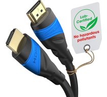 KabelDirekt 7,6 m 4K HDMI kabelis (4K ar 60 Hz, iespaidīga Ultra HD pieredze, ātrdarbīgs ar Ethernet, saderīgs ar HDMI 2.0/1.4, Blu-Ray/PS4/PS5/Xbox Series X/Switch, melns)