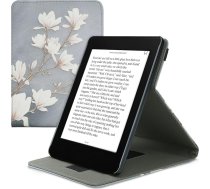 kwmobile Korpuss saderīgs ar Amazon Kindle Paperwhite 11th Generation 2021 - Korpuss ar cilpu un statīvu - Magnolia Taupe White Blue Grey