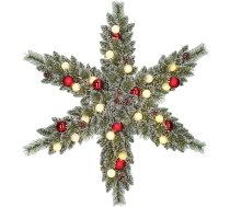Black Box Trees Kaprun Ziemassvētku vainags Zvaigzne ar LED apgaismojumu Warm White Diametrs 90 cm Matēts zaļš sarkans
