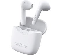 Defunc True Lite White - bezvadu Bluetooth 5.3 Hi-Fi Stereo skaņas austiņas, skārienjūtīga vadība, integrēti mikrofoni, 20 stundu atskaņošanas laiks, USB-C uzlāde, iOS un Android tālruņiem